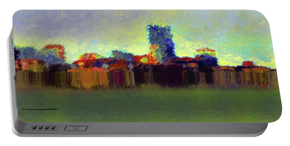 Art Portable Battery Charger featuring the digital art Abstract City Painting #1 by Miss Pet Sitter