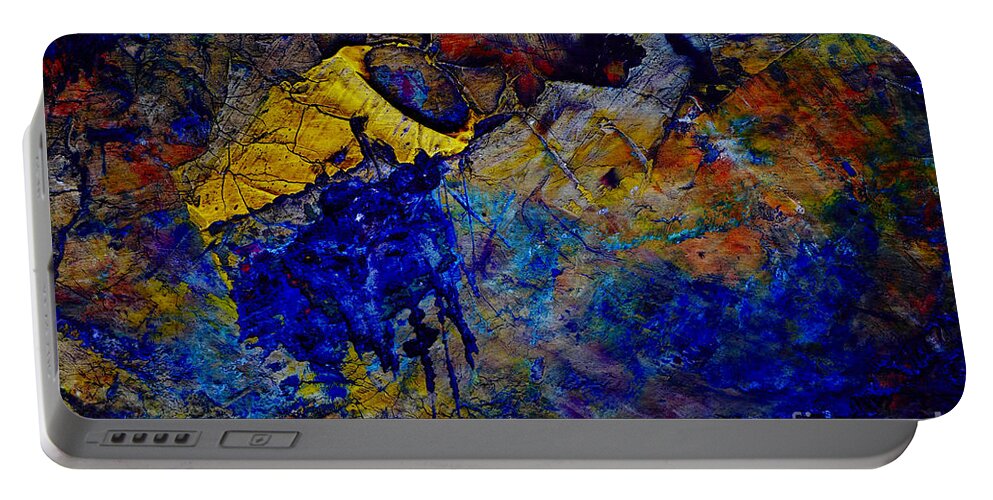 Abstract Portable Battery Charger featuring the painting Abstract Composition by Michal Boubin