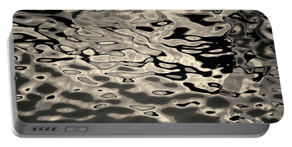 Abstract Portable Battery Charger featuring the photograph Abstract Dock Reflections I Toned by David Gordon