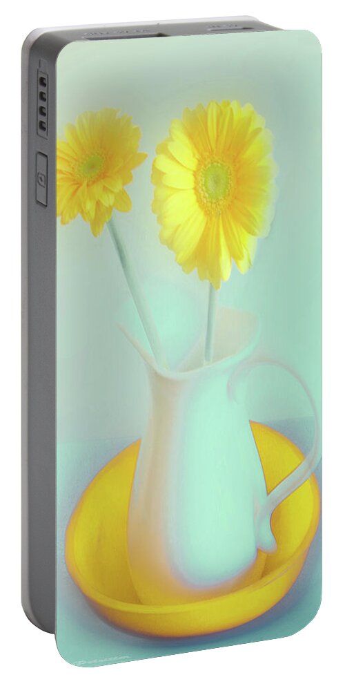 Abstract Art Portable Battery Charger featuring the digital art Abstract Floral Art 281 by Miss Pet Sitter