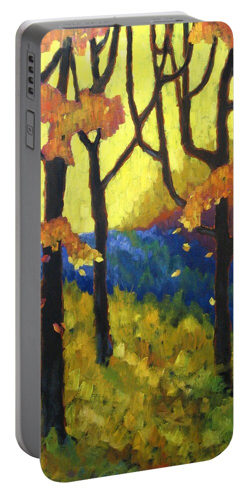 Art Portable Battery Charger featuring the painting Abstract Forest by Richard T Pranke
