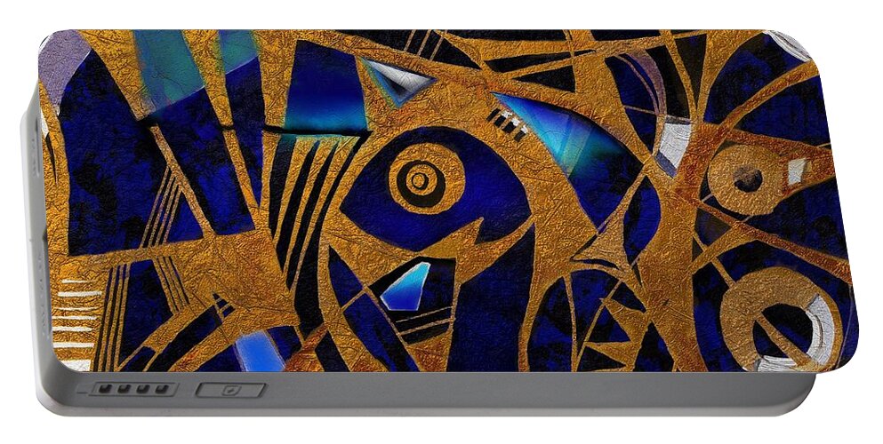 Abstract Painting Portable Battery Charger featuring the painting Abstract Forms No.2 by Wolfgang Schweizer