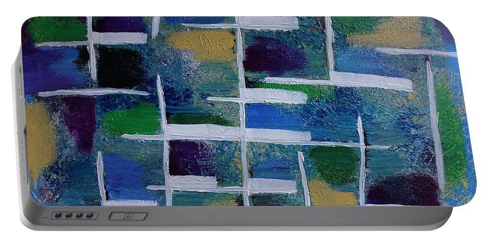 Abstract Portable Battery Charger featuring the painting Abstract II by Jimmy Clark