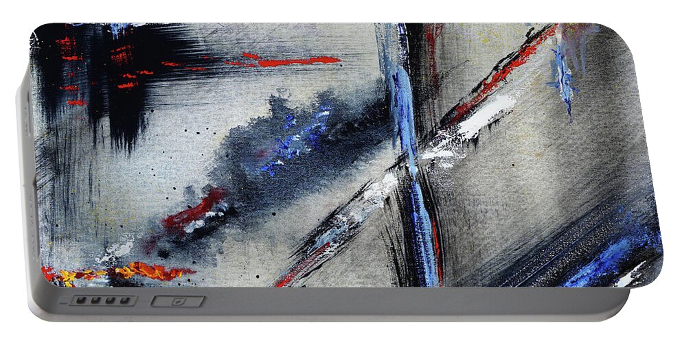 Abstract Portable Battery Charger featuring the painting Abstract by Karen Fleschler