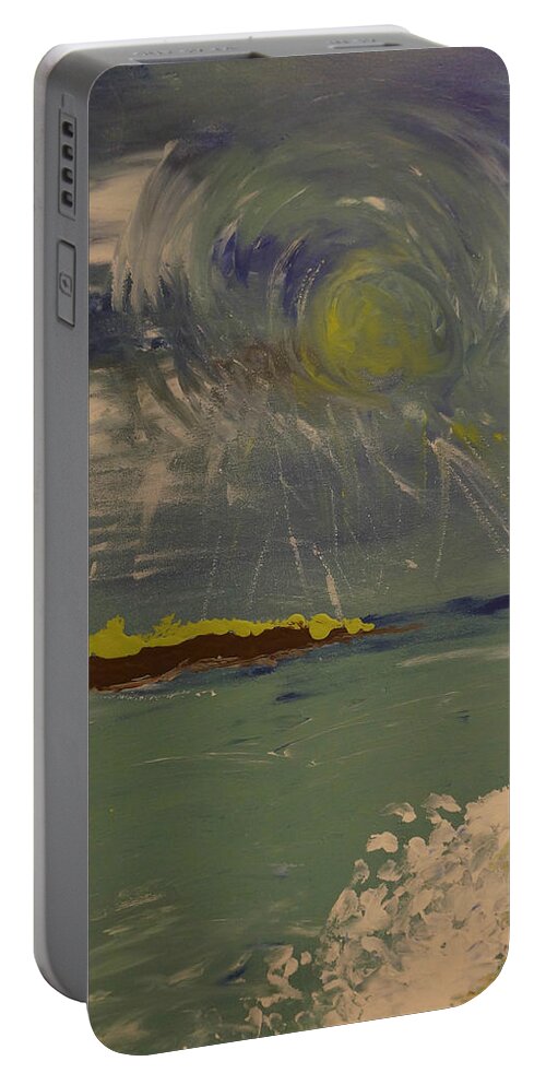 Abstract Portable Battery Charger featuring the painting Abstract LAndscape - Laguna Coast by Celestial Images