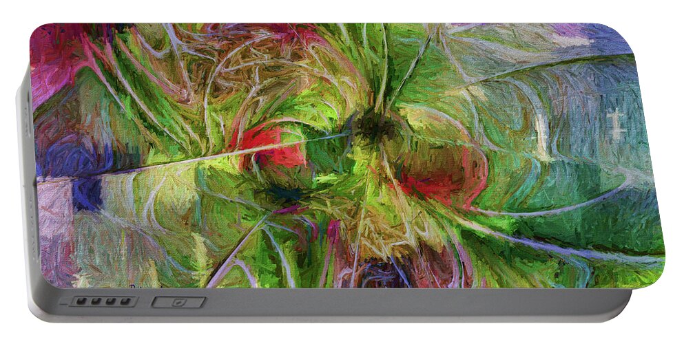 Abstract Portable Battery Charger featuring the digital art Abstract of Color by Deborah Benoit