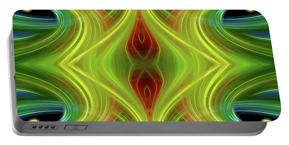 Abstract Portable Battery Charger featuring the digital art Abstract of Swirls by Linda Phelps