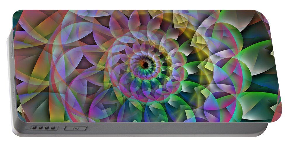 James Smullins Portable Battery Charger featuring the digital art Abstract pastel spiral by James Smullins