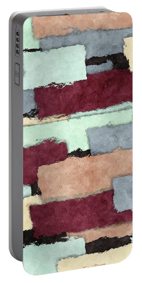 Pattern Portable Battery Charger featuring the digital art Abstract Patchwork by Phil Perkins