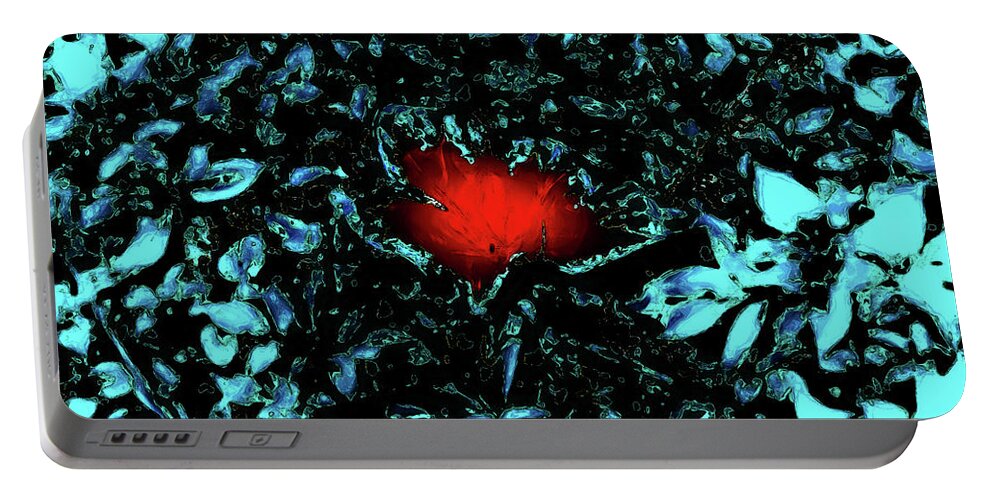 Abstract Portable Battery Charger featuring the photograph Abstract Poinsettia by Gina O'Brien