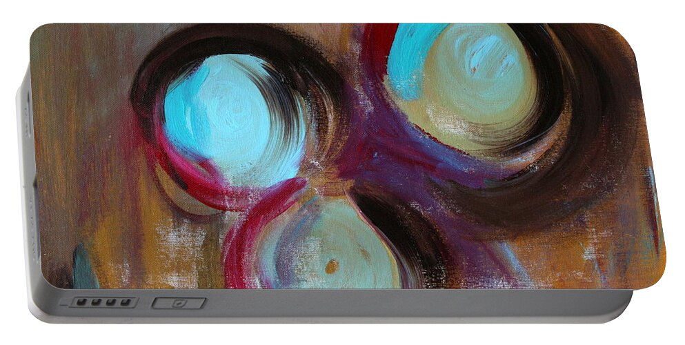 Woman Portable Battery Charger featuring the painting Abstract Self Portrait by Julie Lueders 
