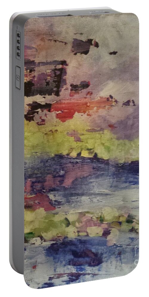 Abstract Portable Battery Charger featuring the painting Abstract Series Dreaming by Sherry Harradence