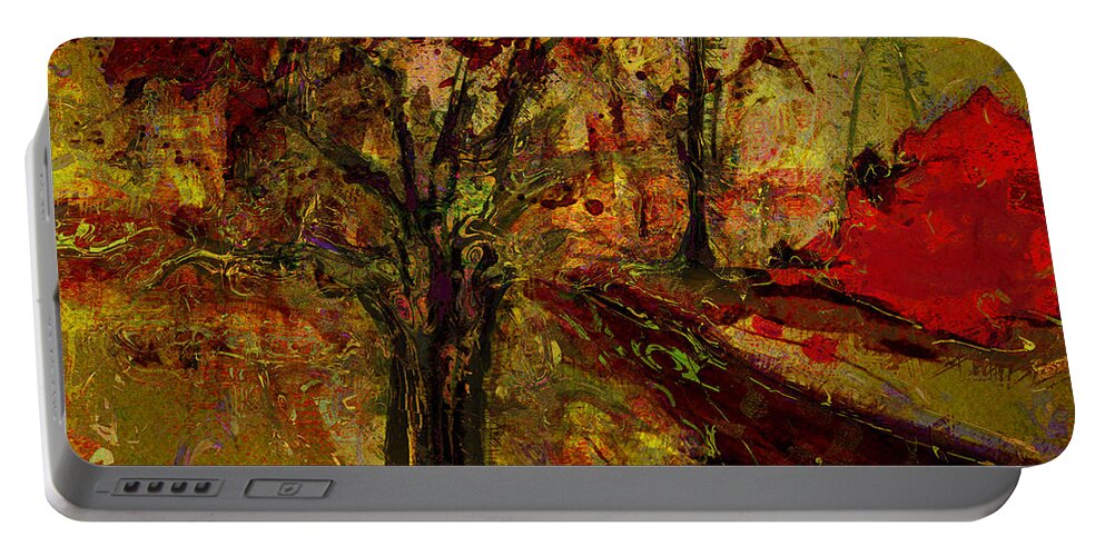 Tree Portable Battery Charger featuring the painting Abstract Tree by Julie Lueders 