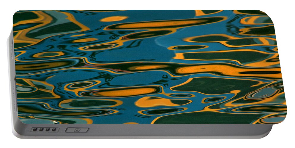 Kalk Bay Harbour Portable Battery Charger featuring the photograph Abstract Water Reflection 226 by Andrew Hewett