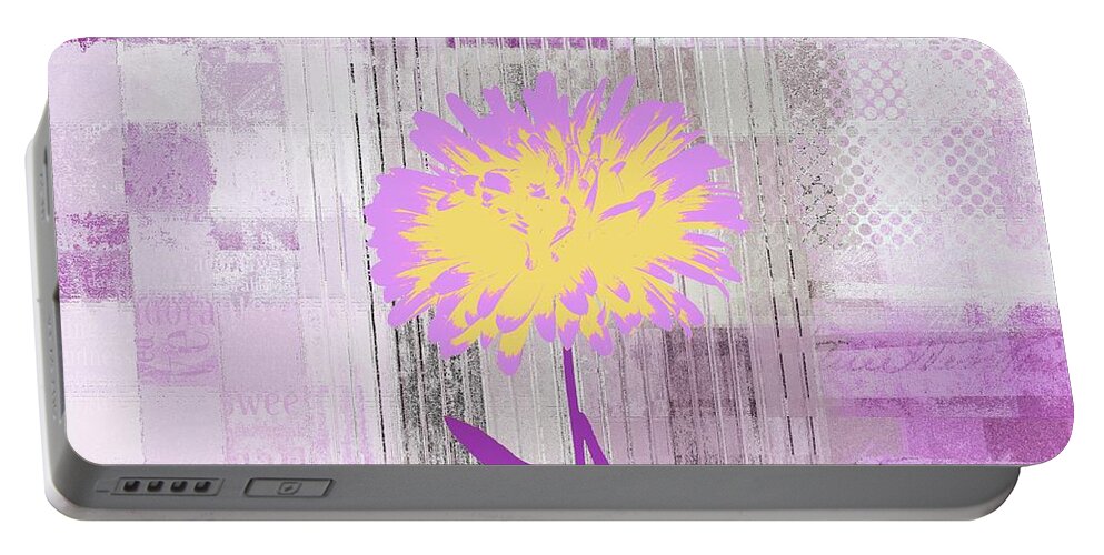 Pink Portable Battery Charger featuring the digital art Abstractionnel - 29-3pmau - One Day at a Time by Variance Collections