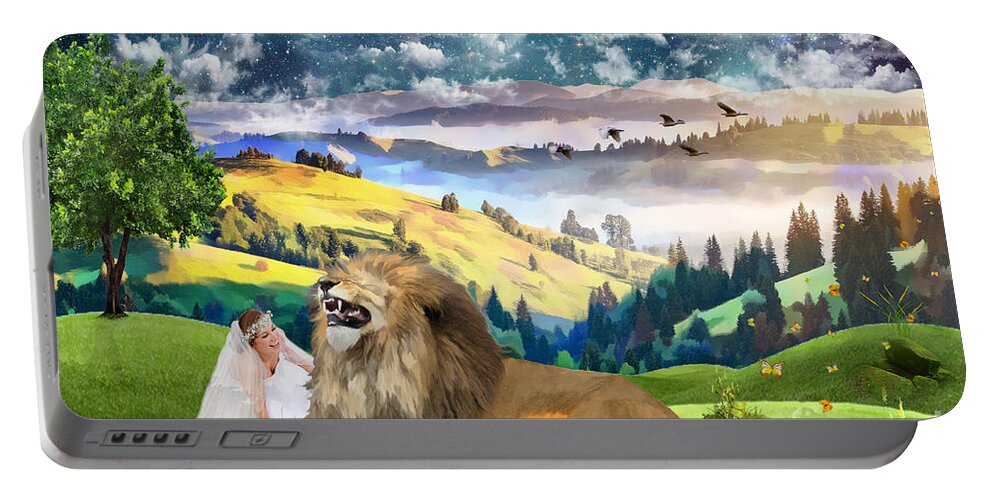 Abundant Joy In The Presence Of The Lord Portable Battery Charger featuring the digital art Abundant Joy by Dolores Develde