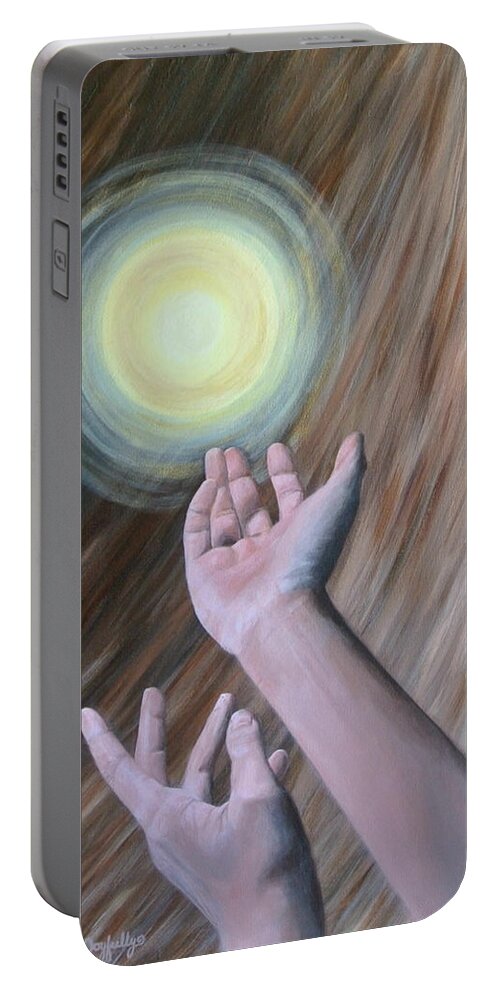 Hands Portable Battery Charger featuring the painting Acceptance by Melissa Joyfully