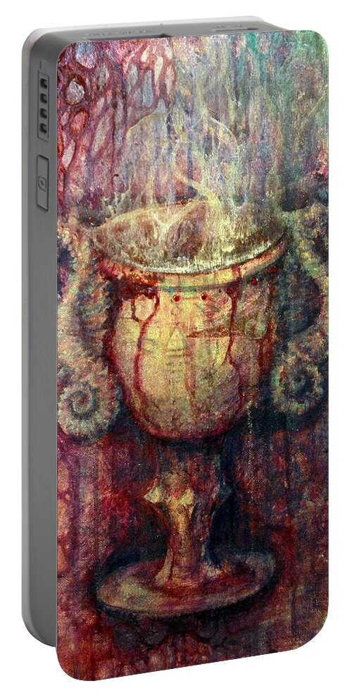 Florida Keys Portable Battery Charger featuring the painting Ace of Cups by Ashley Kujan