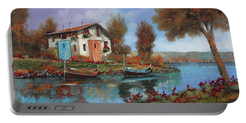 Water Portable Battery Charger featuring the painting Acqua by Guido Borelli