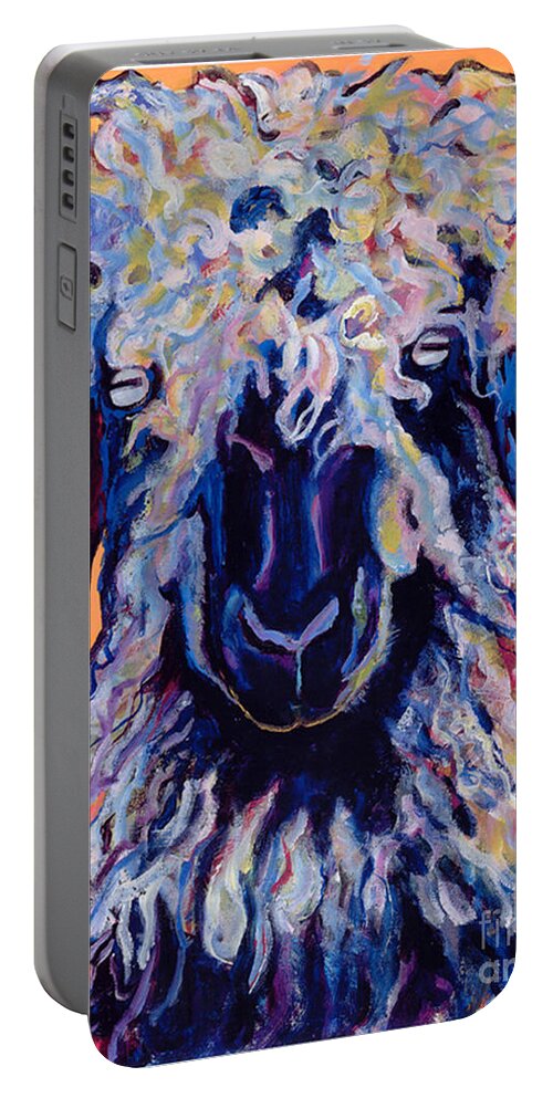 Goat Print Portable Battery Charger featuring the painting Adelita  by Pat Saunders-White