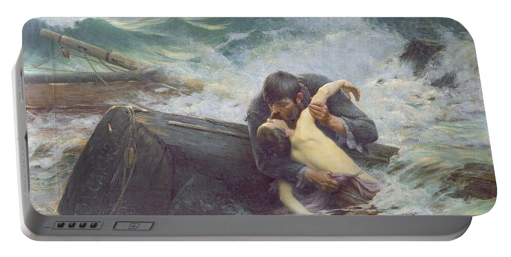 Adieu Portable Battery Charger featuring the painting Adieu by Alfred Guillou