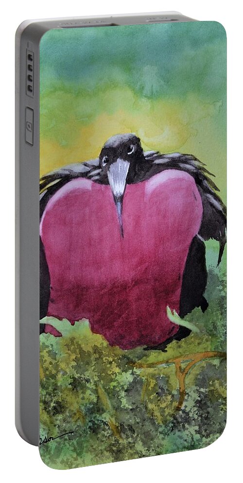 Adult Male Great Frigatebird Portable Battery Charger featuring the painting Adult Male Great Frigatebird by Warren Thompson