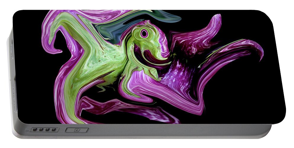 Abstract Portable Battery Charger featuring the digital art Advanced Amoeba by Robert Woodward