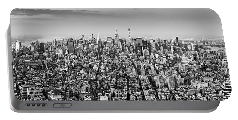 Metro Portable Battery Charger featuring the photograph Aerial NYC by Mihai Andritoiu