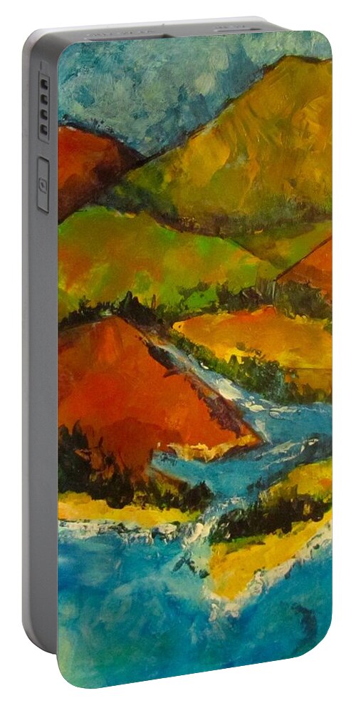 Seascape Portable Battery Charger featuring the painting Aerial Perspective by Barbara O'Toole