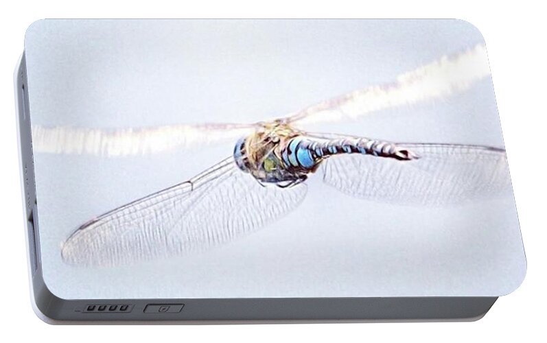 Dragonfly Portable Battery Charger featuring the photograph Aeshna Juncea - Common Hawker In by John Edwards