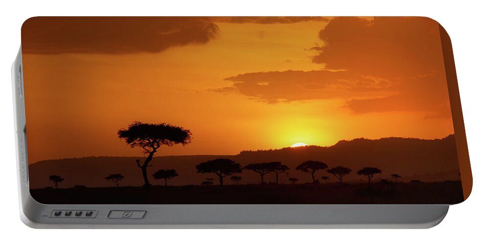 Africa Portable Battery Charger featuring the photograph African Sunrise by Sebastian Musial