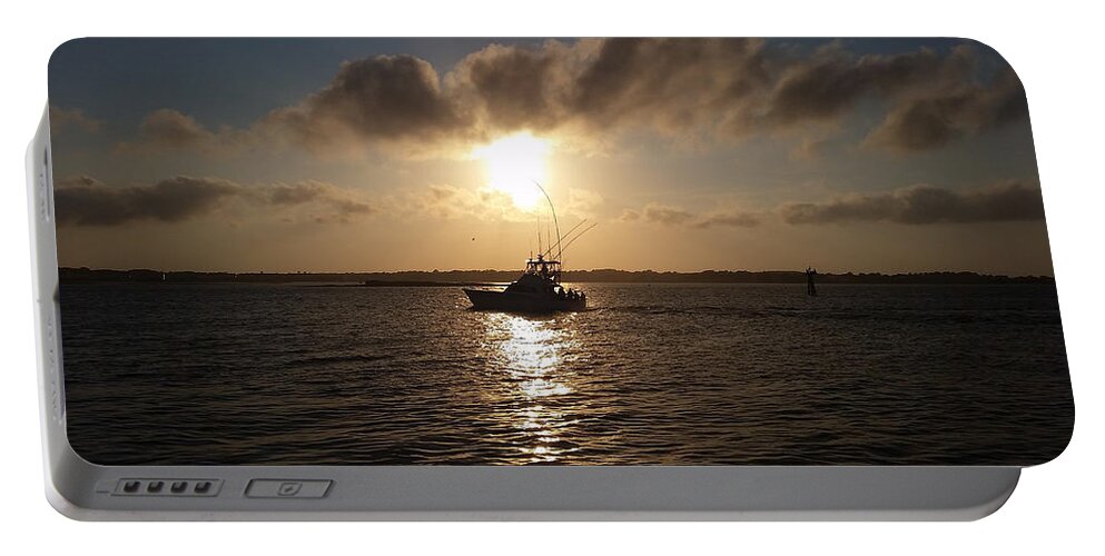 Sports Portable Battery Charger featuring the photograph After A Long Day Of Fishing by Robert Banach