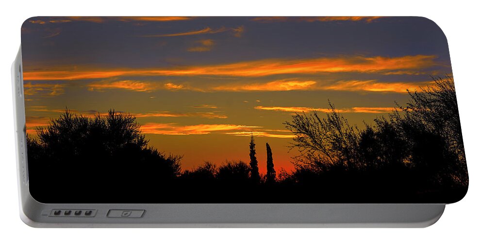 Mark Myhaver Photography Portable Battery Charger featuring the photograph Afterglow Silhouette h49 by Mark Myhaver