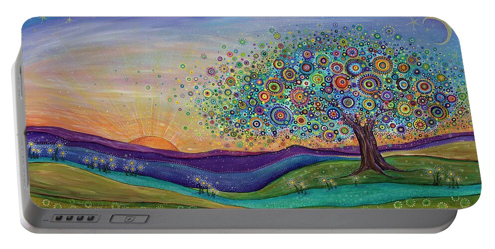Landscape Portable Battery Charger featuring the painting Afterglow - This Beautiful Life by Tanielle Childers