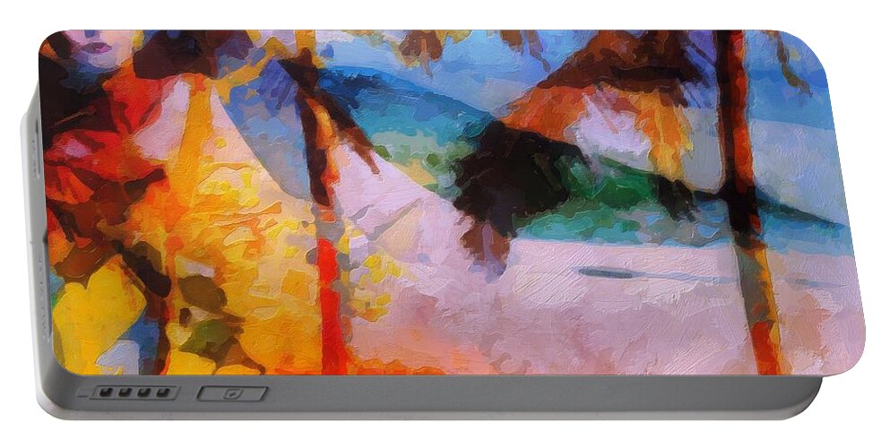 Woman Portable Battery Charger featuring the painting Afternoon by Lelia DeMello