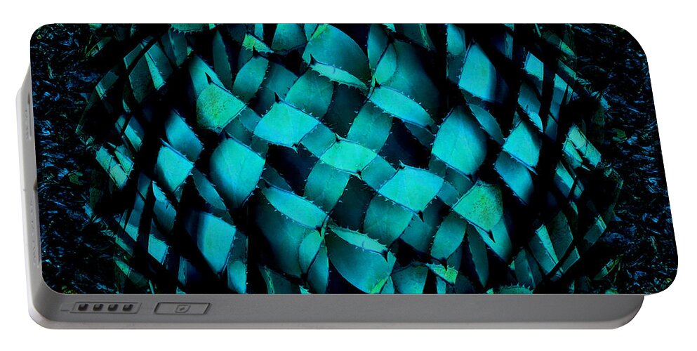 Nature Portable Battery Charger featuring the photograph Agave Blues Abstract by Stephanie Grant