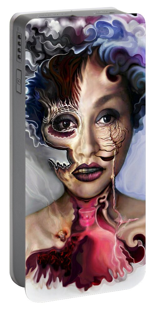 2017 Portable Battery Charger featuring the digital art Air Oil Ash by Doe-Lyn