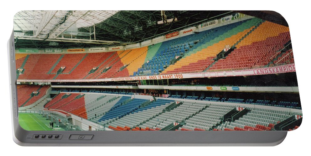 Ajax Portable Battery Charger featuring the photograph Ajax Amsterdam - Amsterdam Arena - West Side Stand - August 2007 by Legendary Football Grounds