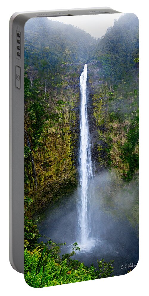 Nature Portable Battery Charger featuring the photograph Akaka Falls by Christopher Holmes