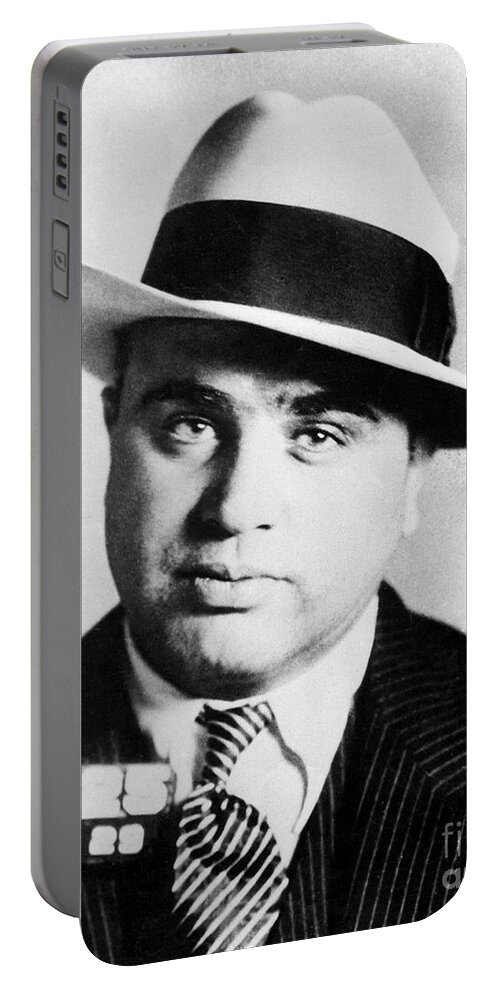 Prohibition Portable Battery Charger featuring the photograph Al Capone Mugsot by Jon Neidert