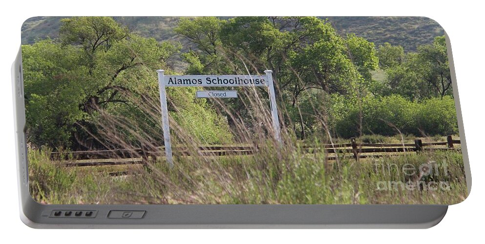 Winchester Portable Battery Charger featuring the photograph Alamos Schoolhouse by Suzanne Oesterling