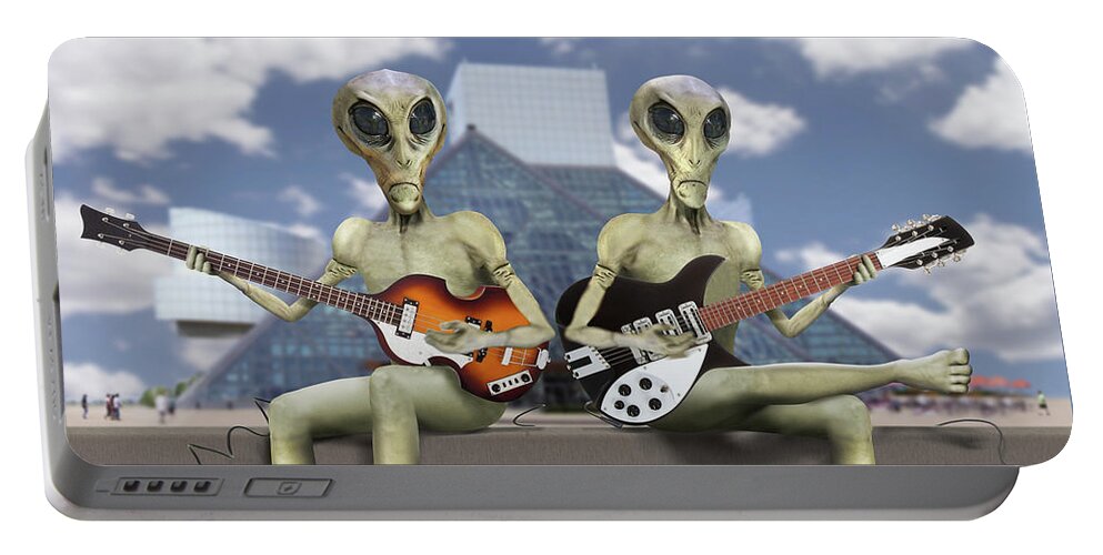 Aliens Portable Battery Charger featuring the photograph Alien Vacation - Trying To Make Ends Meet by Mike McGlothlen