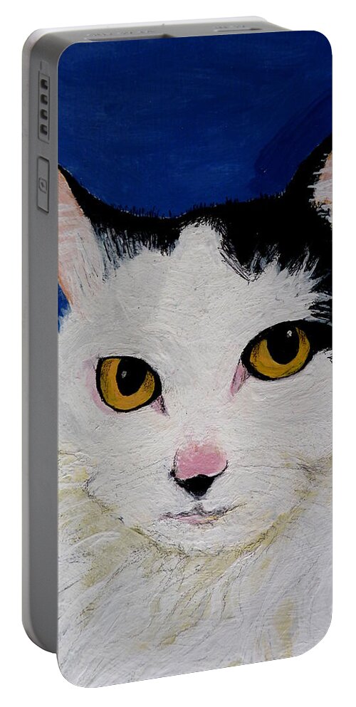 Cats Portable Battery Charger featuring the painting Alisha by Pj LockhArt