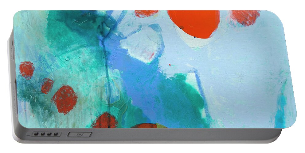 Abstract Portable Battery Charger featuring the painting All Kinds of Delight by Claire Desjardins