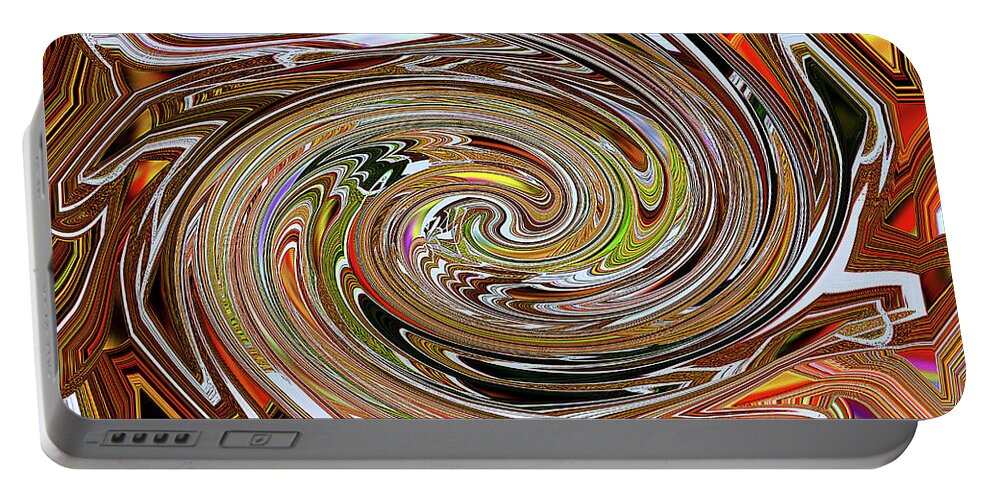 All Rolled Up Abstract Portable Battery Charger featuring the digital art All Rolled Up Abstract, by Tom Janca