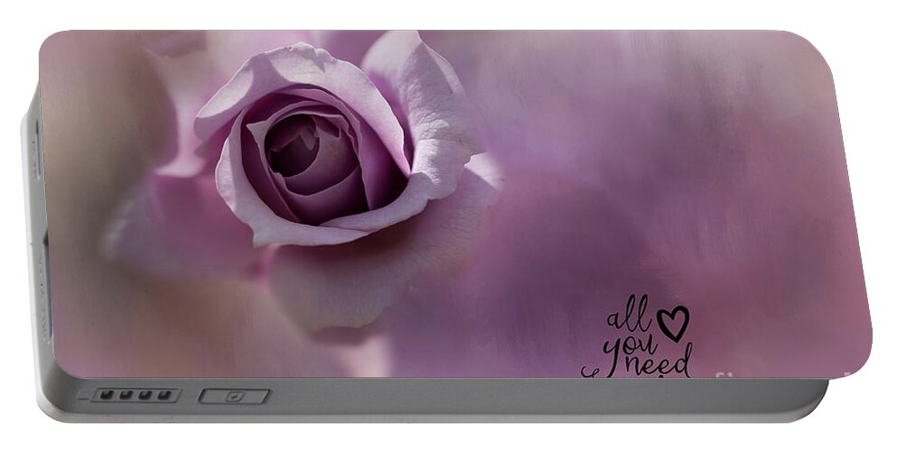 Rose Portable Battery Charger featuring the photograph All You Need Is Love by Eva Lechner
