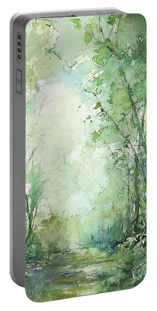 Watercolor Portable Battery Charger featuring the painting Almost There by Robin Miller-Bookhout