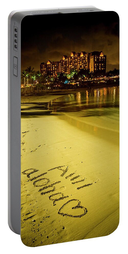 Reid Callaway Ami Aloha Portable Battery Charger featuring the photograph AMI Aloha Aulani Disney Resort and Spa Oahu Hawaii Nightscape Art by Reid Callaway