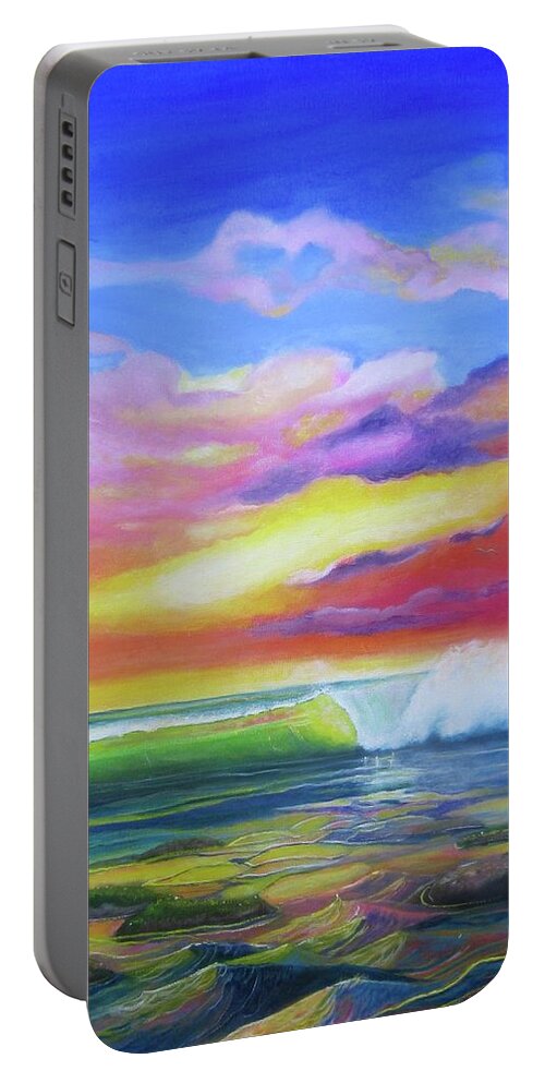 Surf Portable Battery Charger featuring the painting Aloha Reef by Dawn Harrell