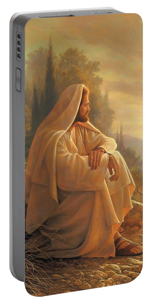 Alpha Portable Battery Charger featuring the painting Alpha and Omega by Greg Olsen